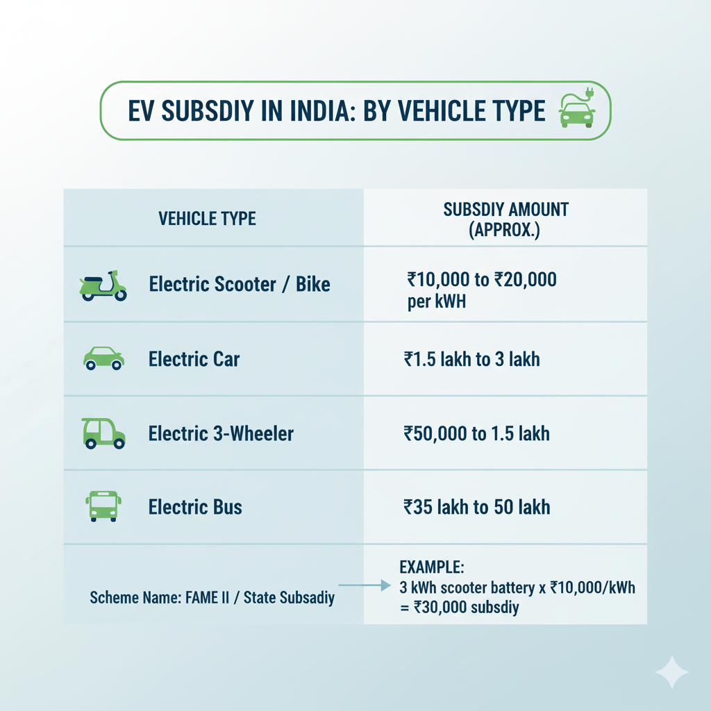 How Much EV Vehicles Subsidy in India Can You Get